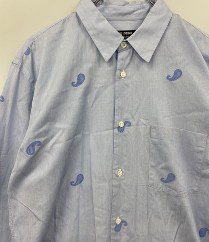 COMME des GARCONS HOMME DEUX 長袖シャツ ストライプ ペイズリー柄刺繍 DD-B038 メンズ SIZE M コムデギャルソンオムドゥ