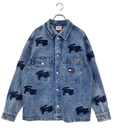 TOMMY JEANS デニムジャケット ワーカーシャツジャケット ロゴ 刺繍 メンズ SIZE M トミージーンズ