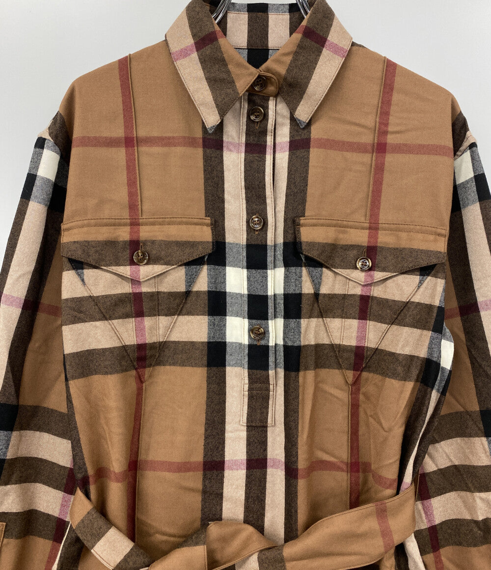 BURBERRY チェックシャツドレス Astride Check Wool Shirtdress 8046712 レディース SIZE UK4 バーバリー