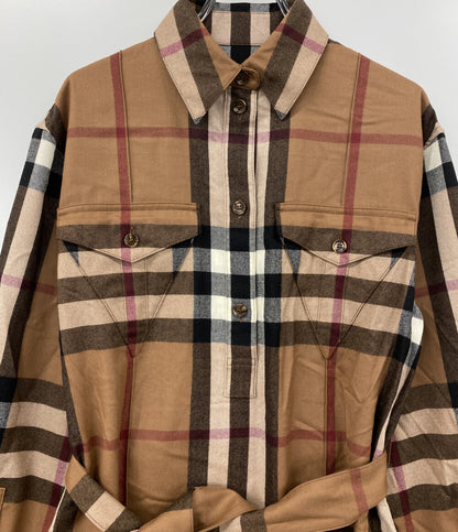 BURBERRY チェックシャツドレス Astride Check Wool Shirtdress 8046712 レディース SIZE UK4 バーバリー