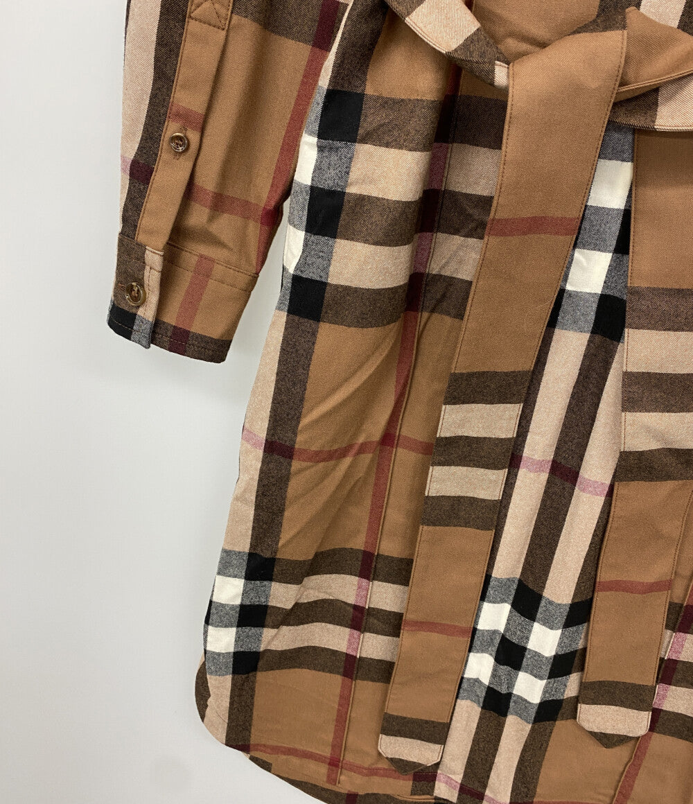 BURBERRY チェックシャツドレス Astride Check Wool Shirtdress 8046712 レディース SIZE UK4 バーバリー