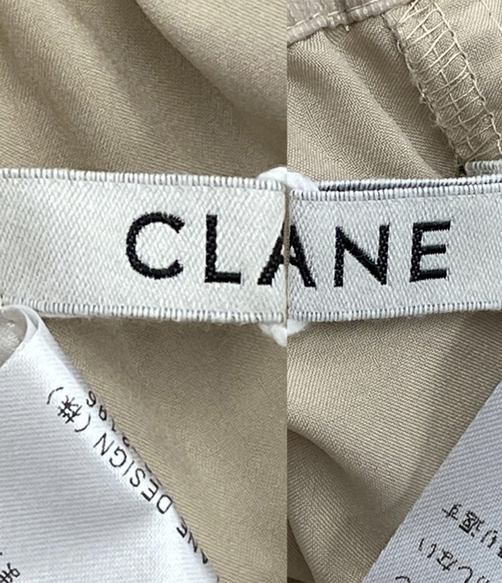美品 CLANE パンツ CRINKLED SHEER NYLON PANTS 10110-7243 レディース SIZE 2 クラネ