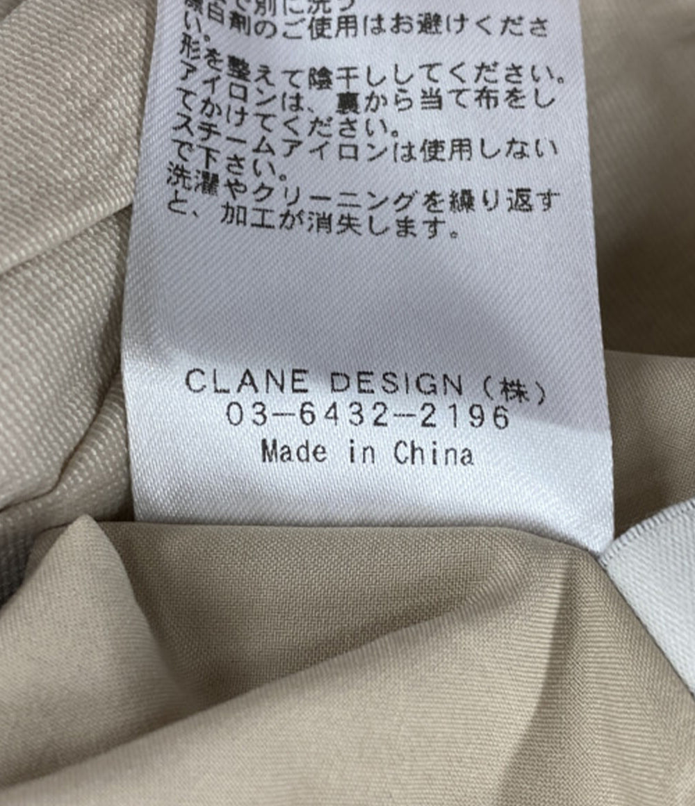 美品 CLANE パンツ CRINKLED SHEER NYLON PANTS 10110-7243 レディース SIZE 2 クラネ