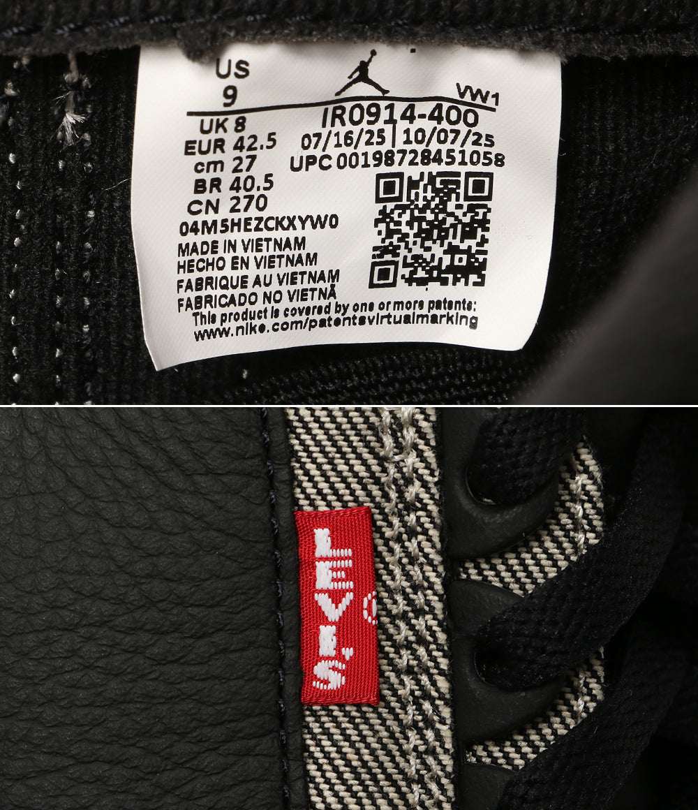 美品 NIKE×LEVI'S リーバイス スニーカー AIR JORDAN 3 RTR LSC BLK SP IR0914-400 メンズ SIZE 27cm ナイキ