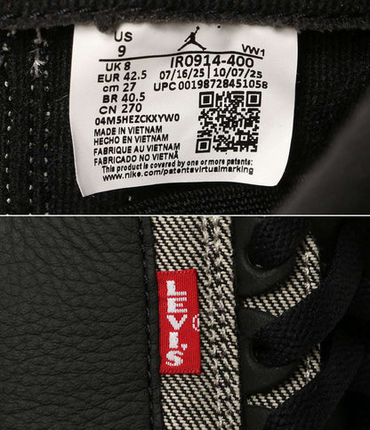 美品 NIKE×LEVI'S リーバイス スニーカー AIR JORDAN 3 RTR LSC BLK SP IR0914-400 メンズ SIZE 27cm ナイキ