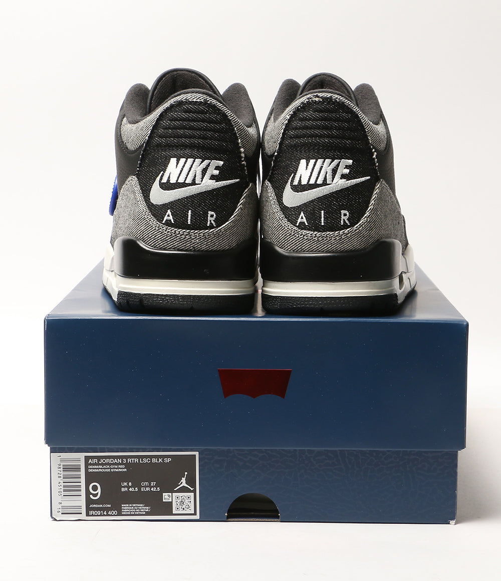美品 NIKE×LEVI'S リーバイス スニーカー AIR JORDAN 3 RTR LSC BLK SP IR0914-400 メンズ SIZE 27cm ナイキ
