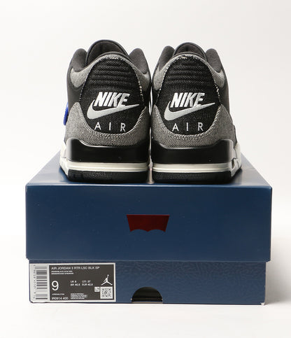 美品 NIKE×LEVI'S リーバイス スニーカー AIR JORDAN 3 RTR LSC BLK SP IR0914-400 メンズ SIZE 27cm ナイキ