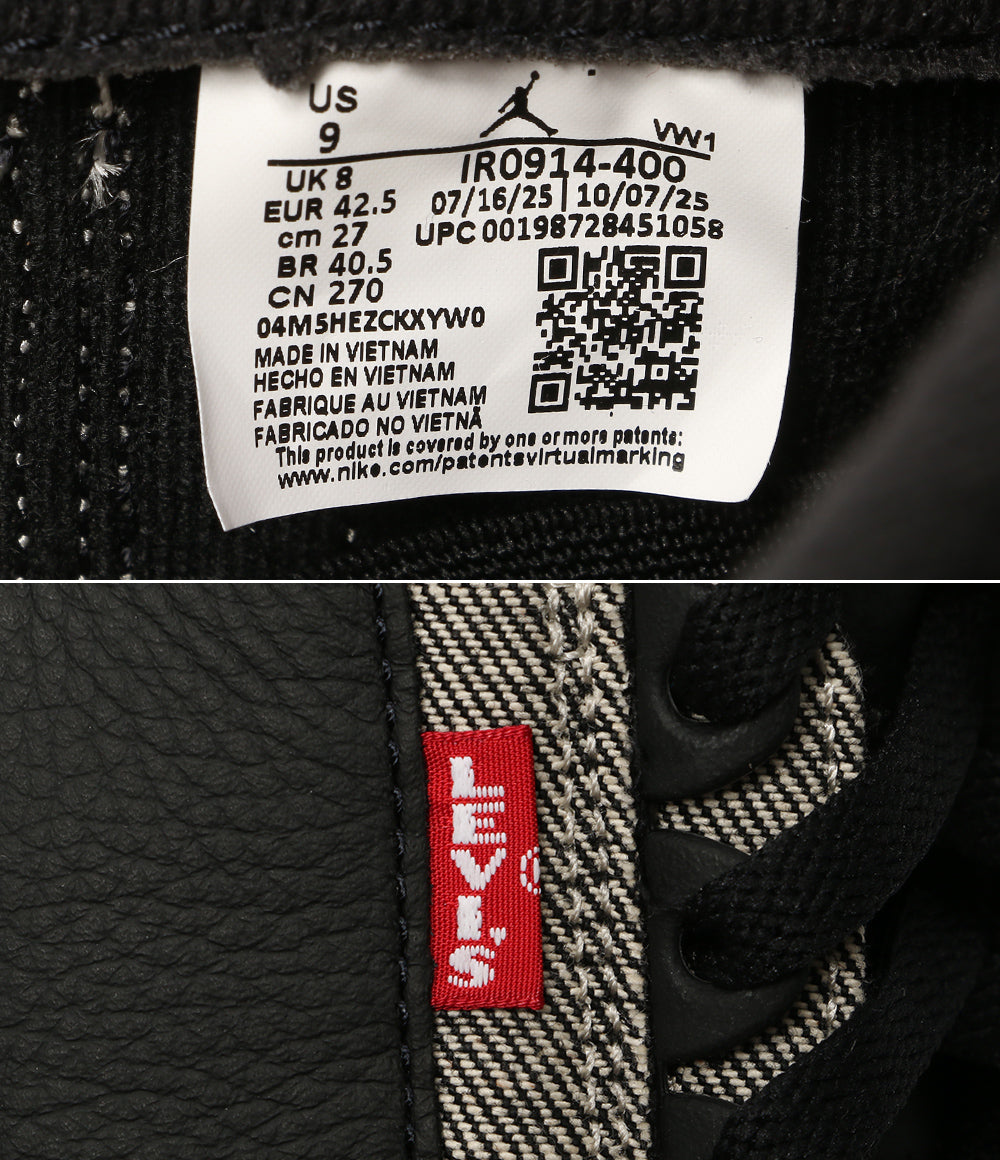 美品 NIKE×LEVI'S リーバイス スニーカー AIR JORDAN 3 RTR LSC BLK SP IR0914-400 メンズ SIZE 27cm ナイキ