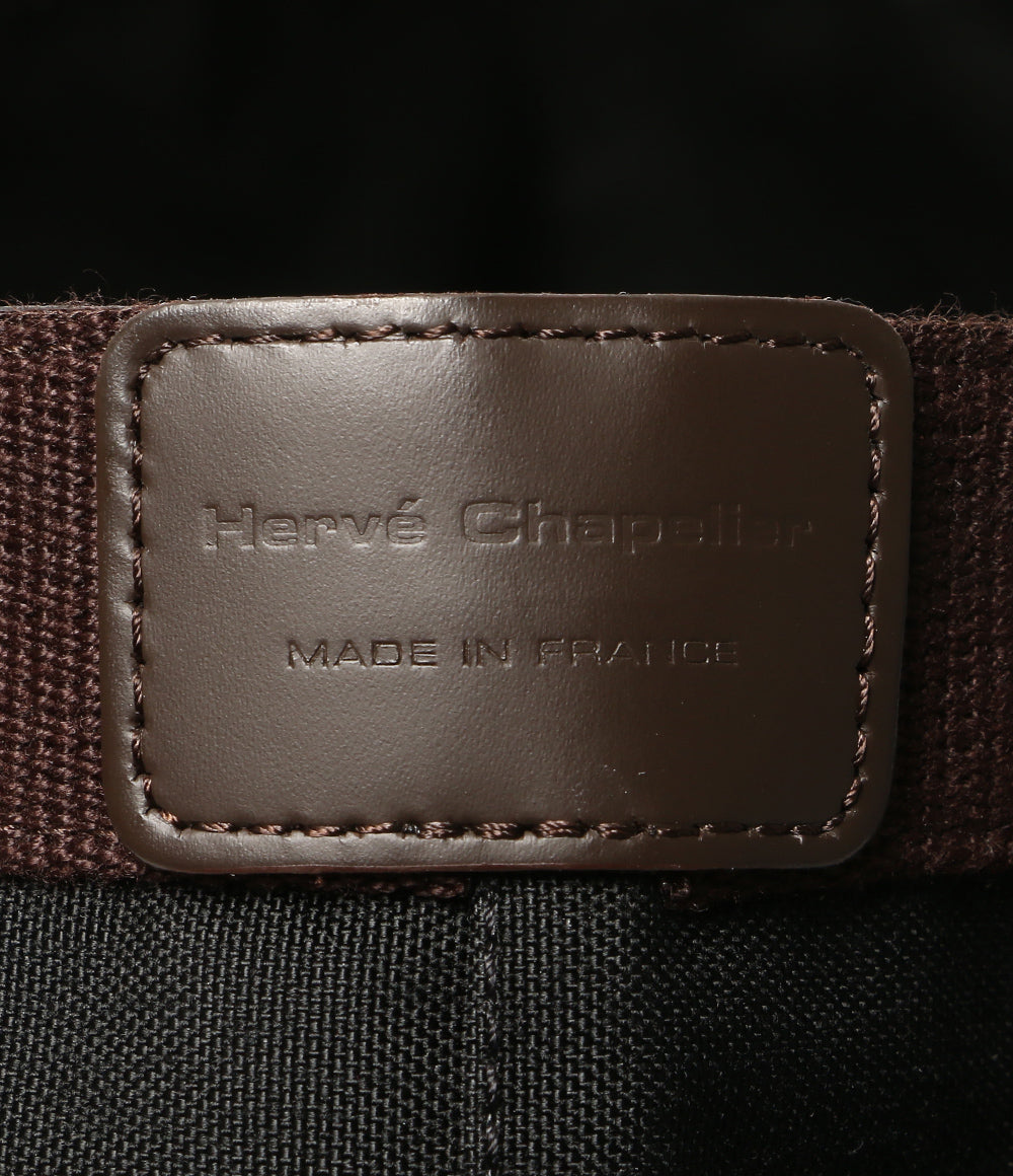 美品 HERVE Chapelier ハンドバッグ 舟型トートバッグ ノワール×モカ 707C レディース エルベシャプリエ