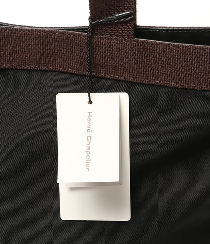 美品 HERVE Chapelier ハンドバッグ 舟型トートバッグ ノワール×モカ 707C レディース エルベシャプリエ