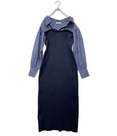 美品 CELFORD ニットドッキングタイトワンピース CWN0231087 レディース SIZE 38 セルフォード