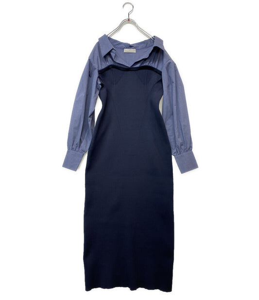 美品 CELFORD ニットドッキングタイトワンピース CWN0231087 レディース SIZE 38 セルフォード