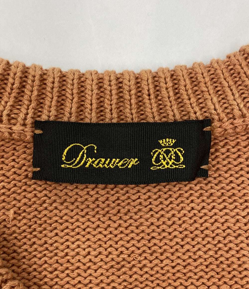美品 Drawer 天竺ショートスリーブニット オレンジ 6518-106-0470 レディース SIZE - ドゥロワー