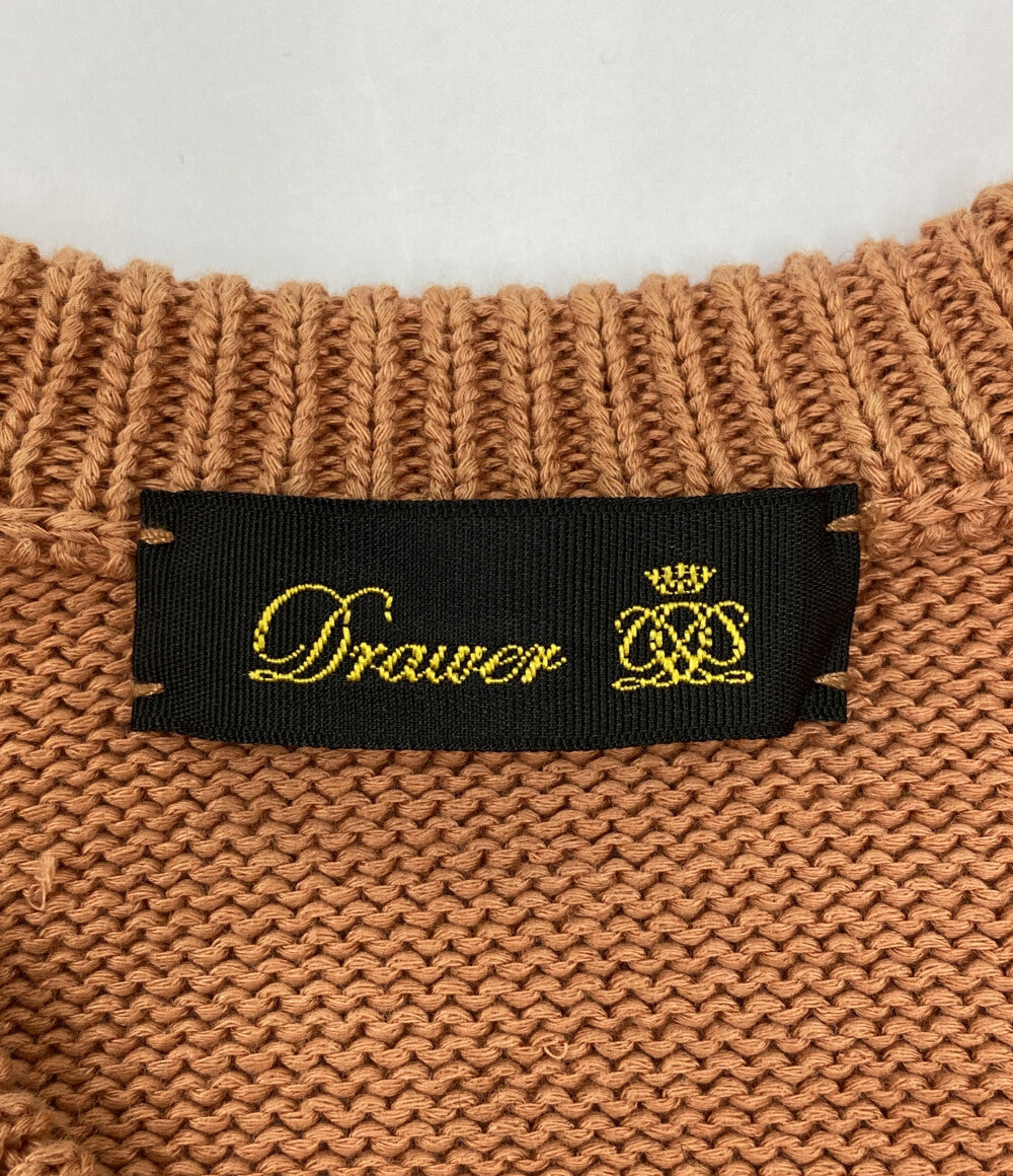 美品 Drawer 天竺ショートスリーブニット オレンジ 6518-106-0470 レディース SIZE - ドゥロワー