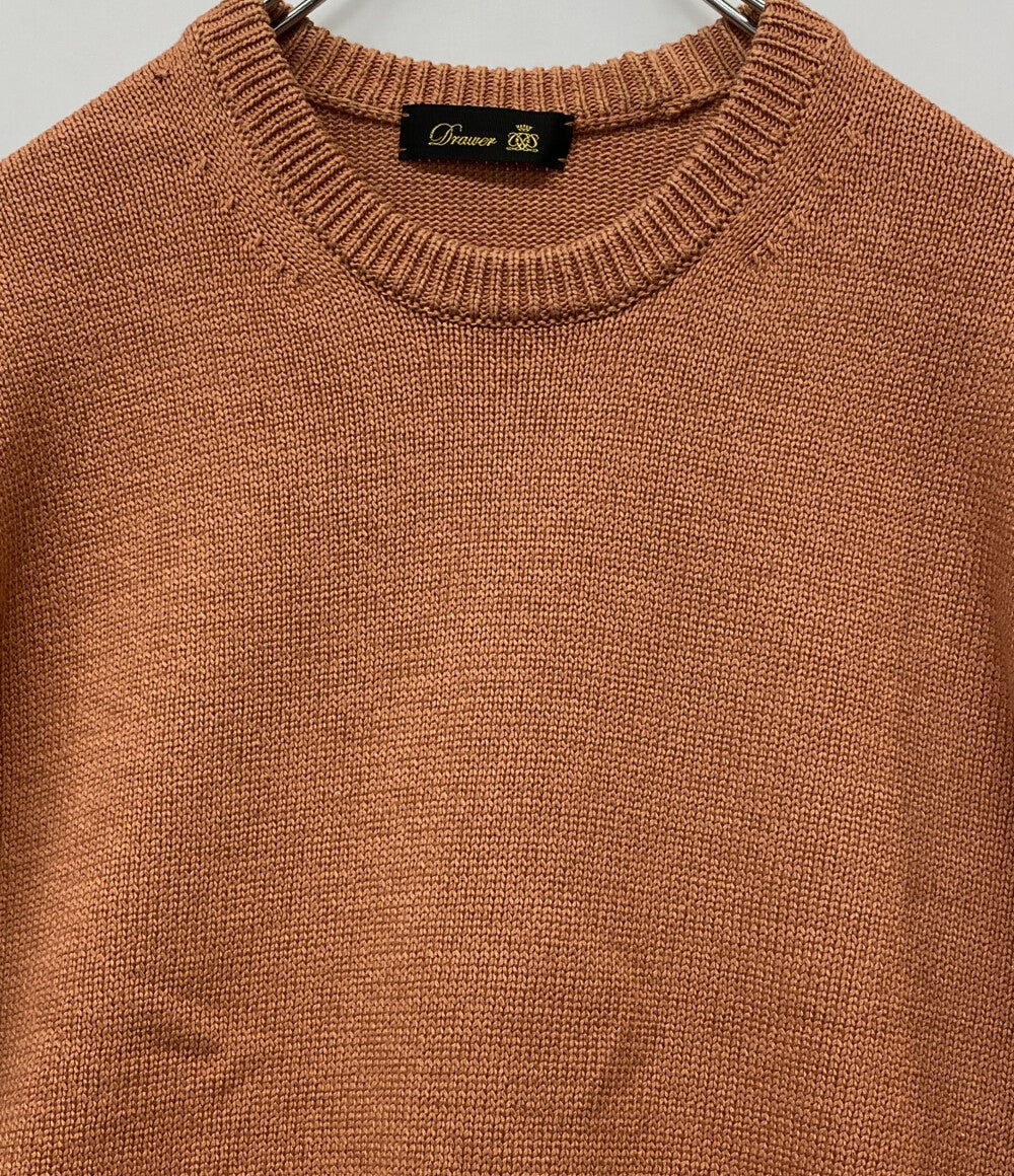 美品 Drawer 天竺ショートスリーブニット オレンジ 6518-106-0470 レディース SIZE - ドゥロワー