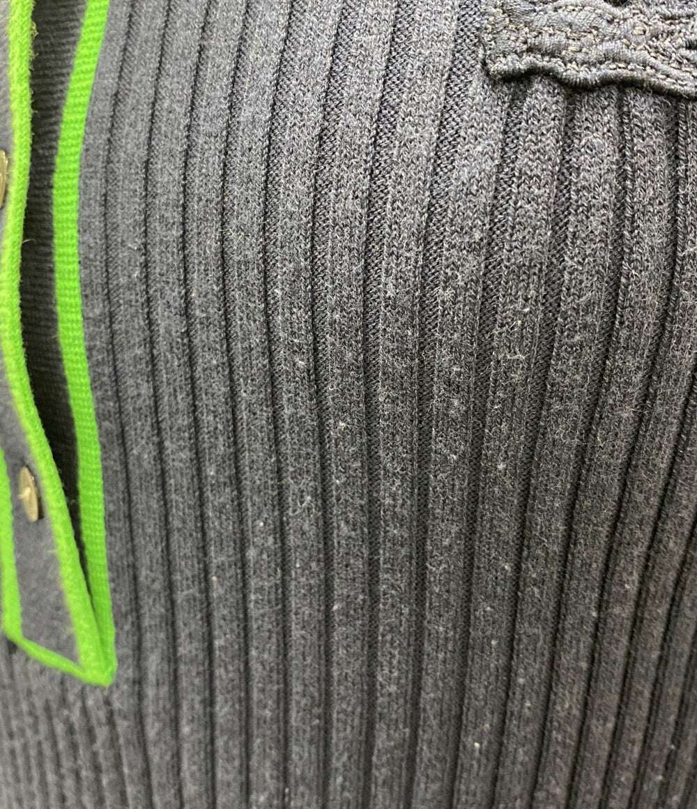 LACOSTE 半袖ワンピース パイピング ネイビー×グリーン EF7049 レディース SIZE 34 ラコステ