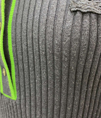 LACOSTE 半袖ワンピース パイピング ネイビー×グリーン EF7049 レディース SIZE 34 ラコステ