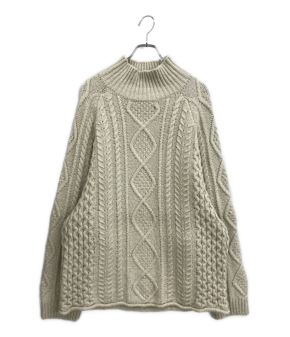 ESSENTIALS ニット ケーブル編み グレー系 メンズ SIZE M エッセンシャルズ