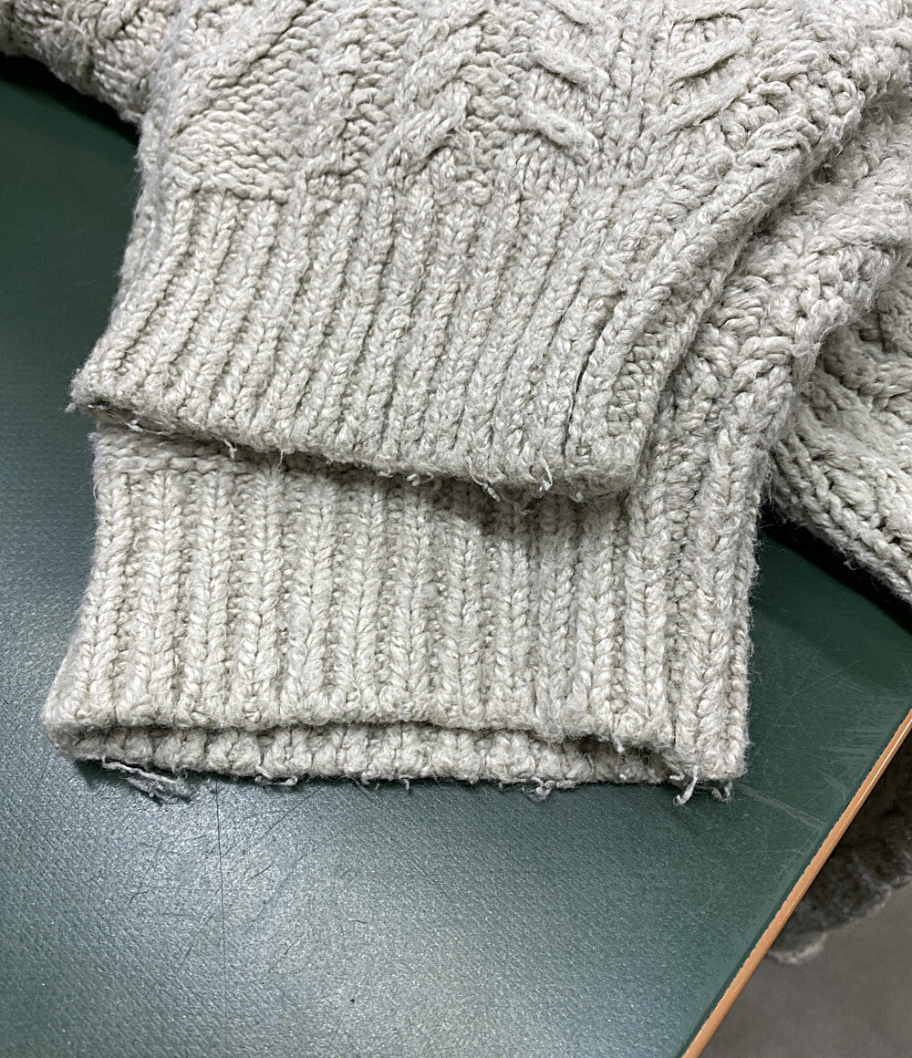 ESSENTIALS ニット ケーブル編み グレー系 メンズ SIZE M エッセンシャルズ