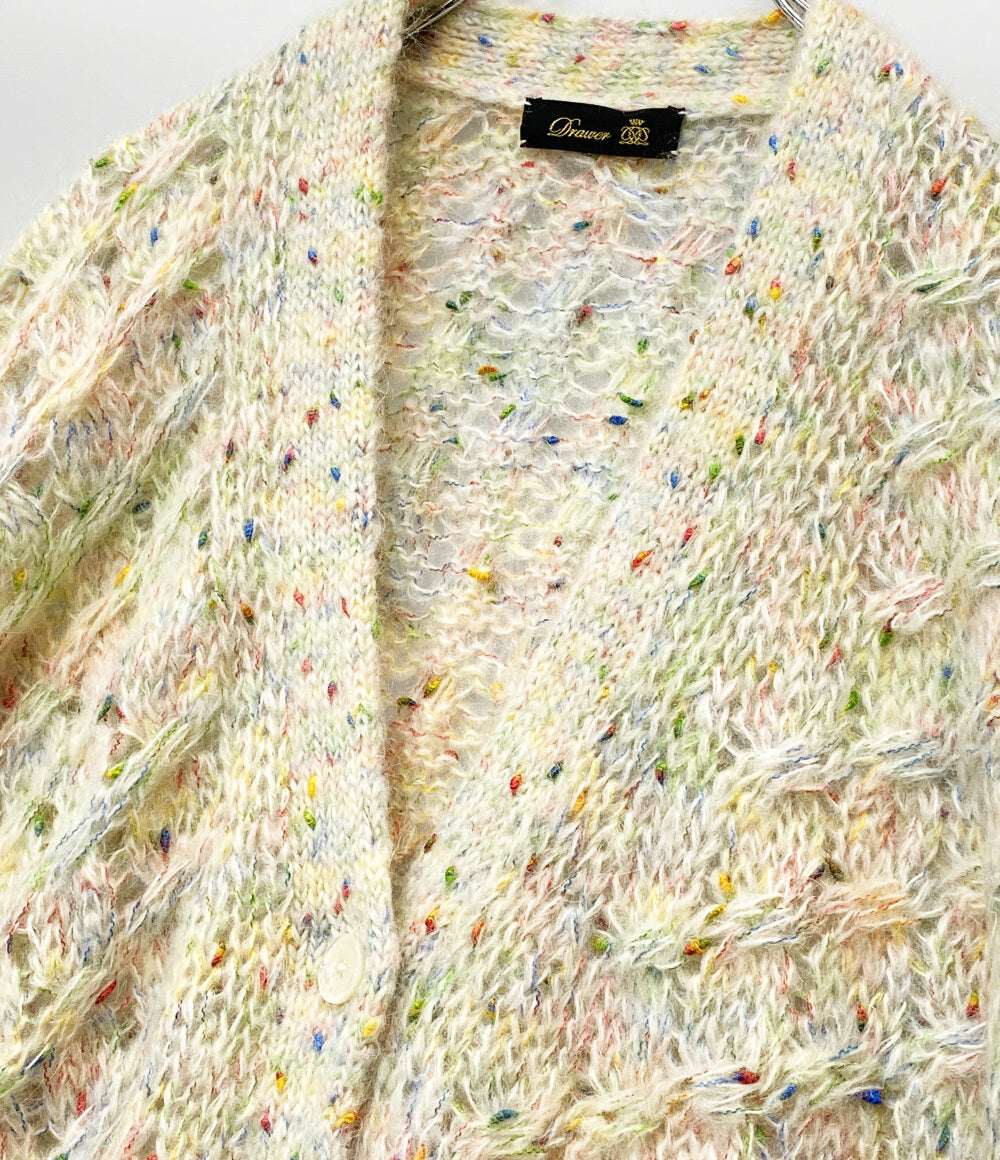 美品 Drawer カーディガン 6515-199-0631 24AW モヘヤミックス レディース SIZE - ドゥロワー
