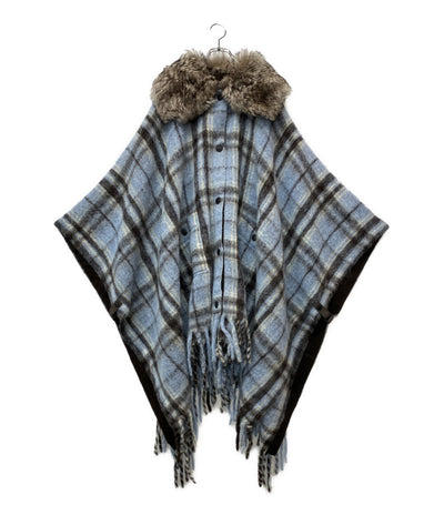 美品 MONCLER ポンチョ ケープ ファー付き K20983G00006 25AW レディース SIZE UNI モンクレール