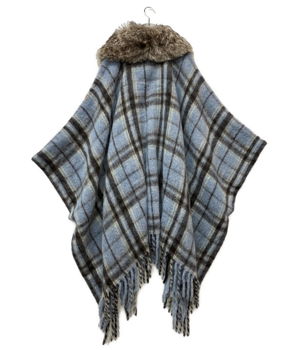 美品 MONCLER ポンチョ ケープ ファー付き K20983G00006 25AW レディース SIZE UNI モンクレール