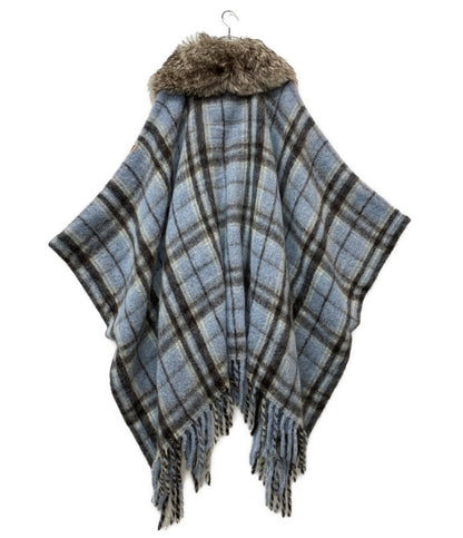 美品 MONCLER ポンチョ ケープ ファー付き K20983G00006 25AW レディース SIZE UNI モンクレール