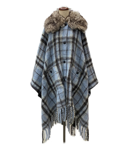 美品 MONCLER ポンチョ ケープ ファー付き K20983G00006 25AW レディース SIZE UNI モンクレール