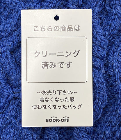 INVERALLAN カーディガン アラン編み ブルー ウッドボタン メンズ SIZE - インバーアラン