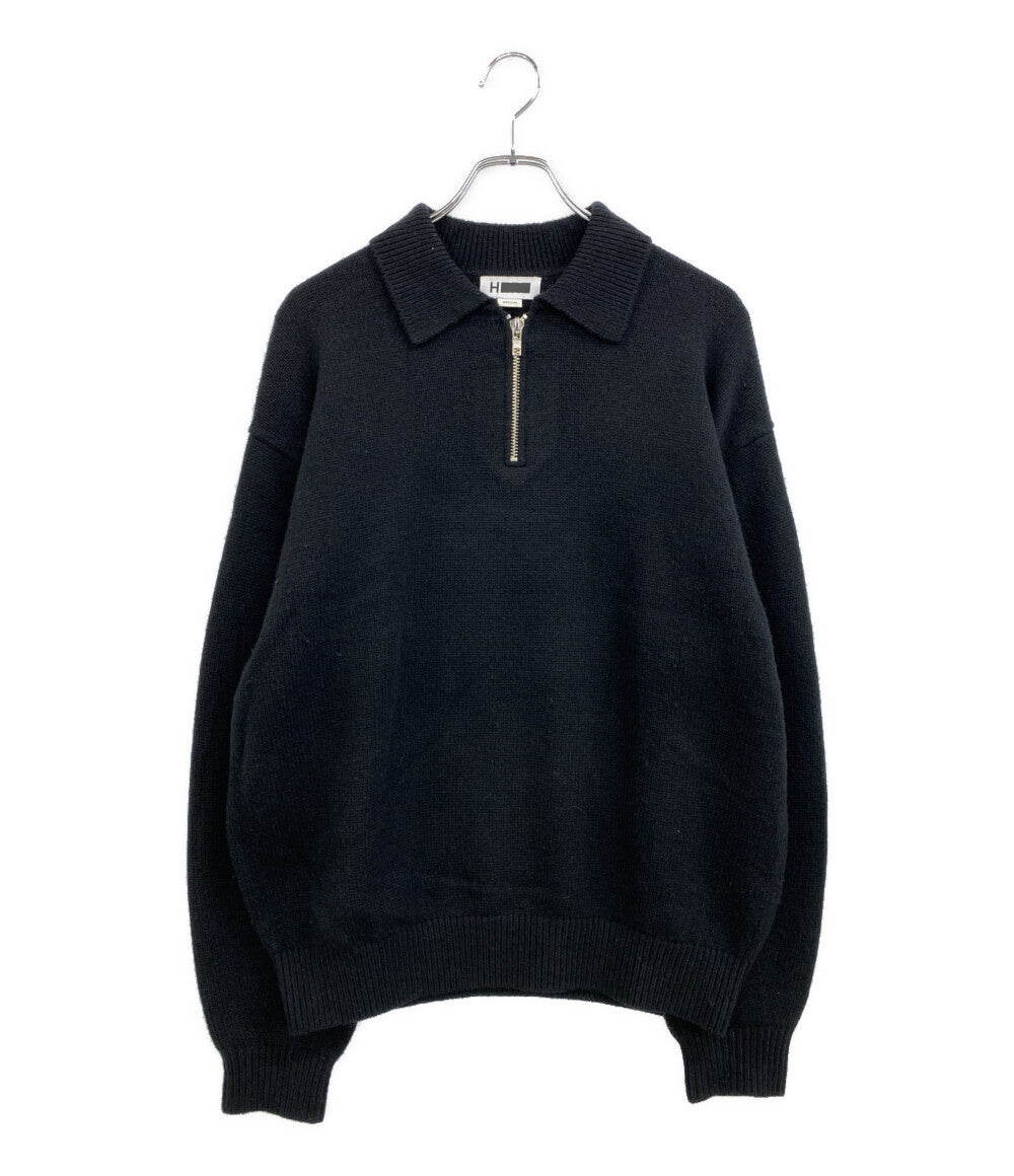 H BEAUTY & YOUTH ハーフジップニットポロ 1213-105-4173 メンズ SIZE M エイチ ビューティー&ユース ユナイテッドアローズ