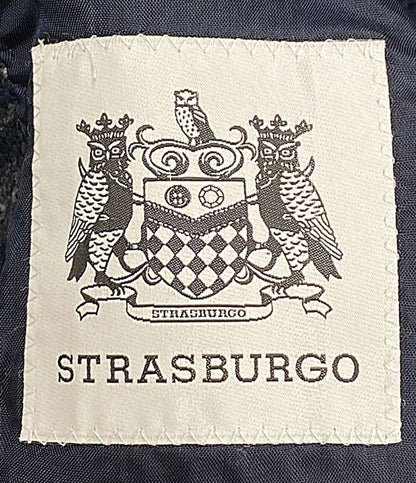 美品 STRASBURGO ストラスブルゴ コート チェック ウール100 ネイビー RE011F03X メンズ SIZE 46