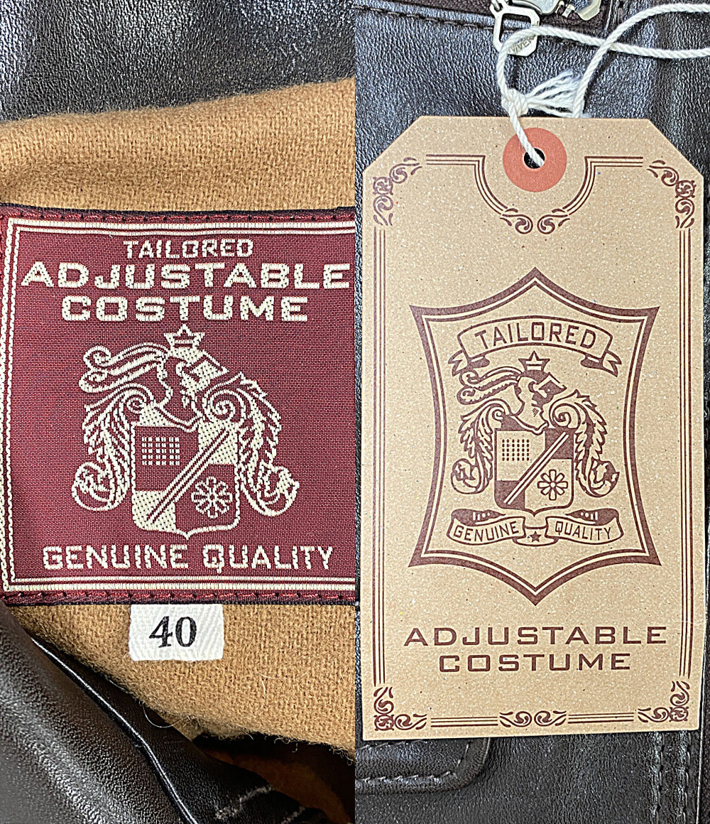 ADJUSTABLE COSTUME アジャスタブルコスチューム ジャケット 馬革 ブラウン メンズ SIZE 40
