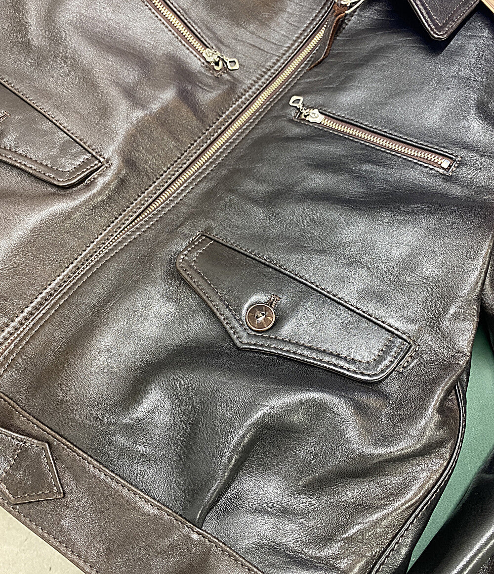 ADJUSTABLE COSTUME アジャスタブルコスチューム ジャケット 馬革 ブラウン メンズ SIZE 40