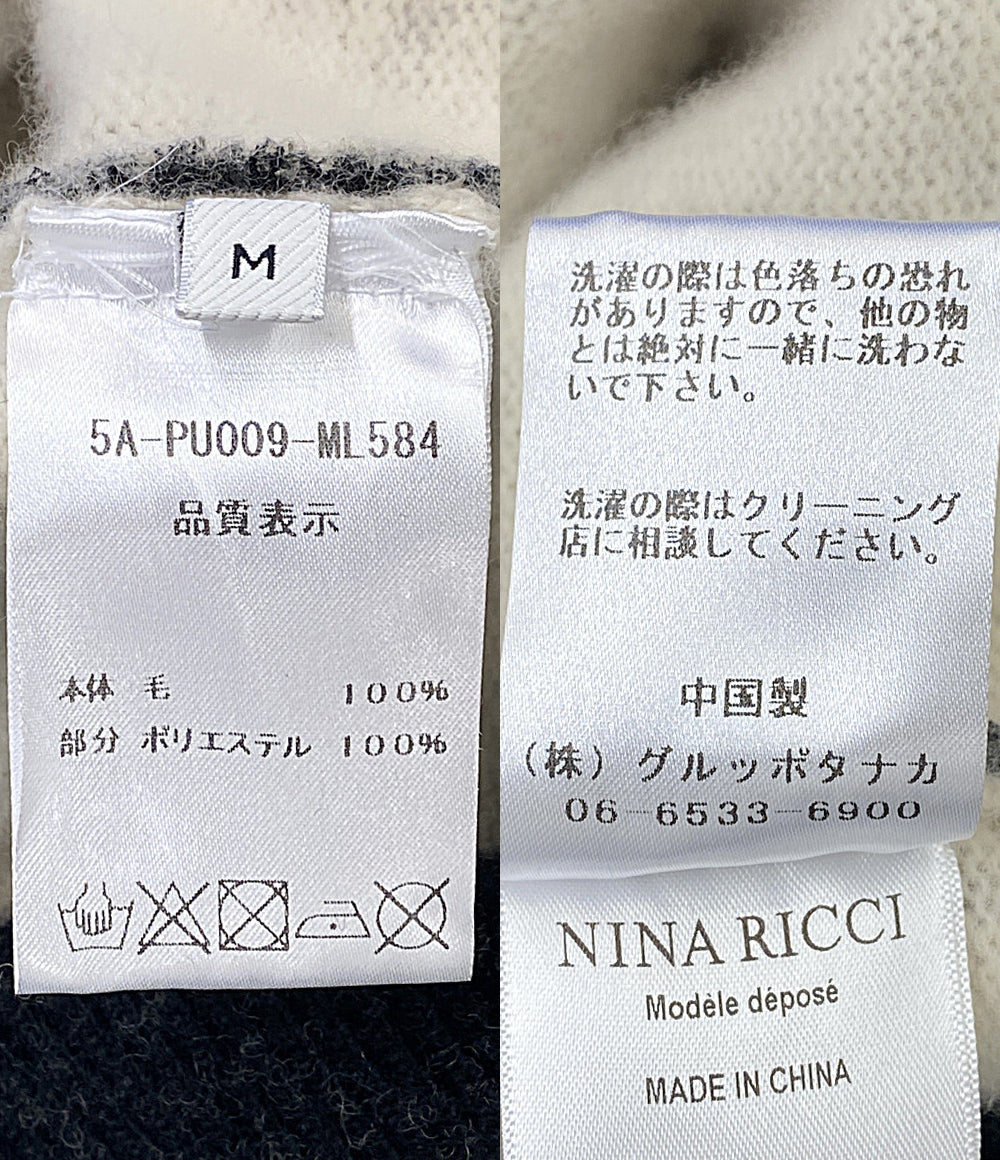 美品 NINA RICCI ニット レースジャカードプルオーバー 5A-PU0009-ML584 レディース SIZE M ニナリッチ