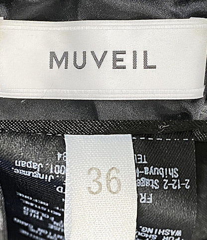 MUVEIL ライダースジャケット 牛革 襟ラビット レディース SIZE 36 ミュベール