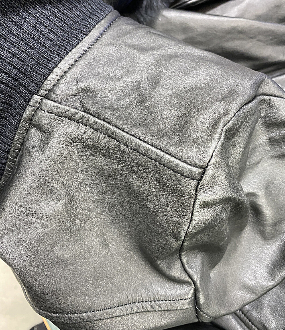 MUVEIL ライダースジャケット 牛革 襟ラビット レディース SIZE 36 ミュベール