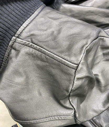 MUVEIL ライダースジャケット 牛革 襟ラビット レディース SIZE 36 ミュベール