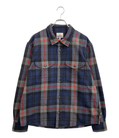 WOOLRICH 長袖シャツ プレイドオーバーシャツ ミディアムウェイト WROS0008 メンズ SIZE L ウールリッチ