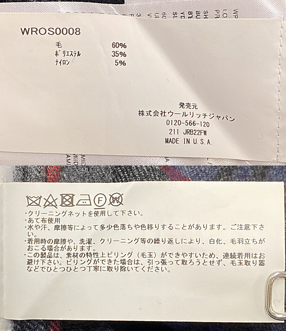WOOLRICH 長袖シャツ プレイドオーバーシャツ ミディアムウェイト WROS0008 メンズ SIZE L ウールリッチ