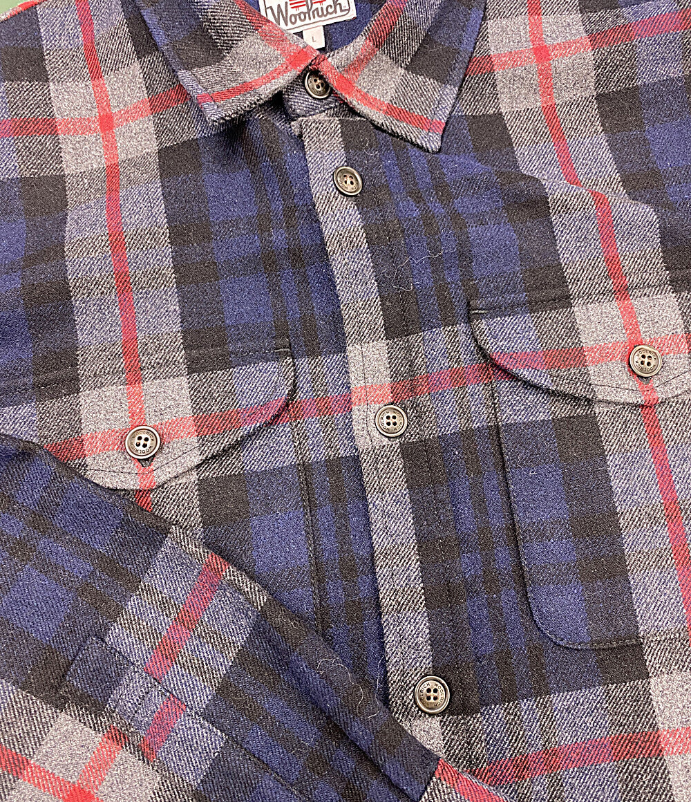 WOOLRICH 長袖シャツ プレイドオーバーシャツ ミディアムウェイト WROS0008 メンズ SIZE L ウールリッチ