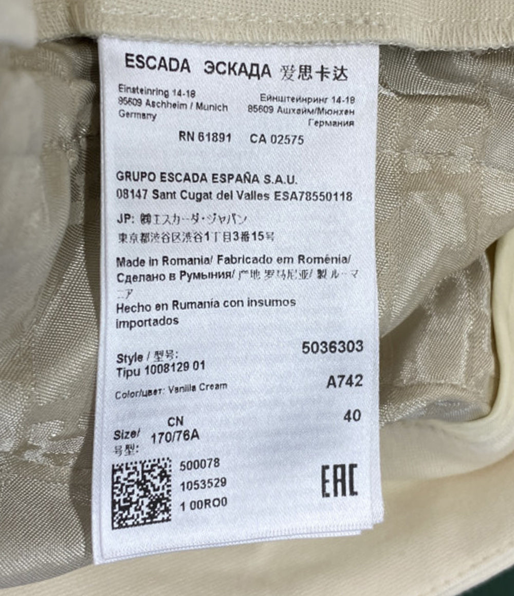 ESCADA パンツ ストレッチセンターライン アイボリー レディース SIZE 40 エスカーダ