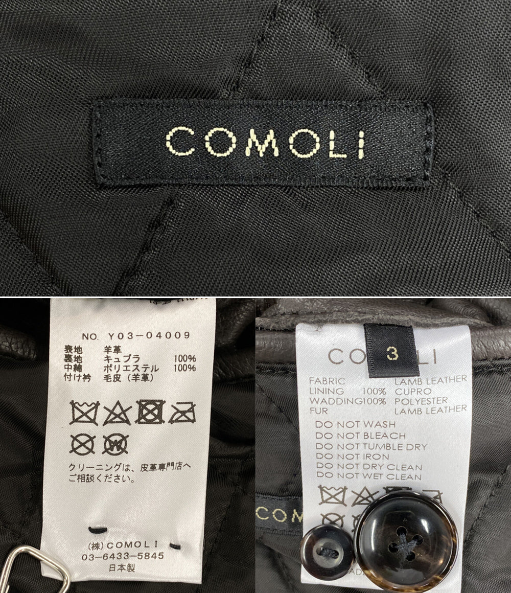 COMOLI シープグレイレザーコート 23AW メンズ SIZE 3 コモリ