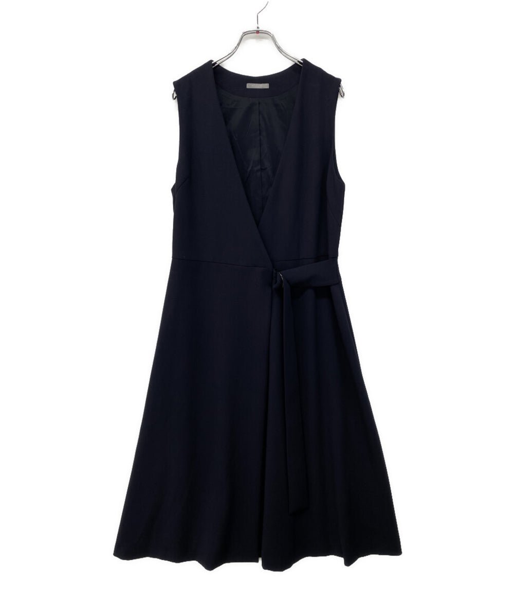 theory luxe ノースリーブラップワンピース ネイビー レディース SIZE 38 セオリーリュクス