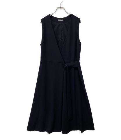 theory luxe ノースリーブラップワンピース ネイビー レディース SIZE 38 セオリーリュクス