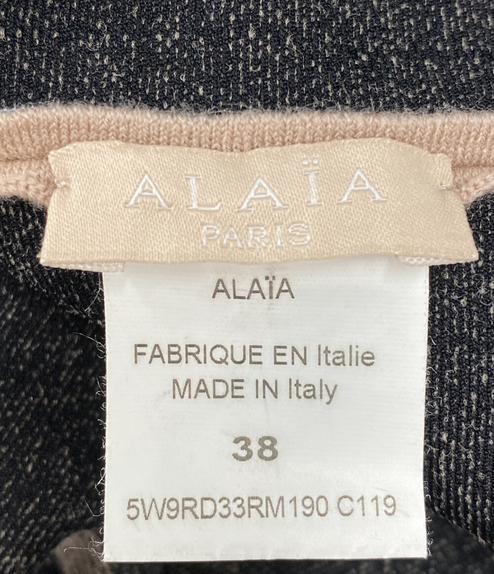 ALAIA アライア ノースリーブワンピース 総柄 5W9RD33RM190 レディース SIZE 38