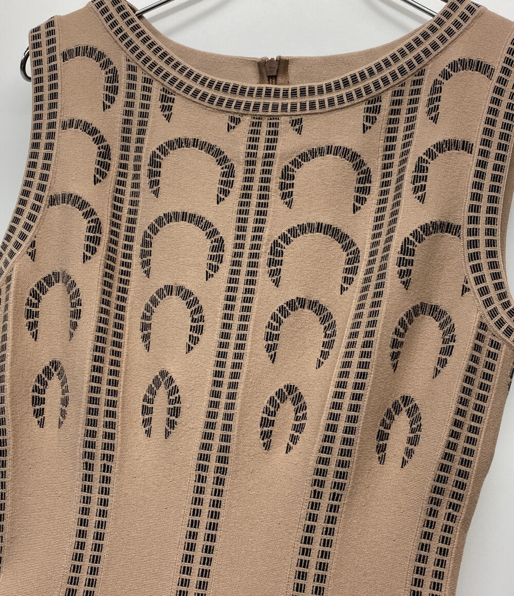 ALAIA アライア ノースリーブワンピース 総柄 5W9RD33RM190 レディース SIZE 38