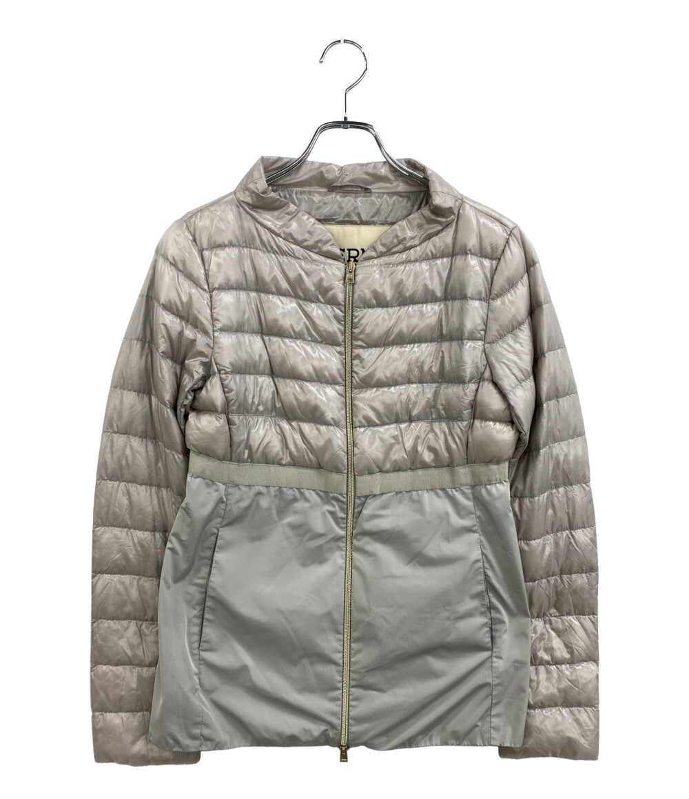 HERNO ダウンジャケット 切替 グレー PI0285D-12017-9402 レディース SIZE 42 ヘルノ
