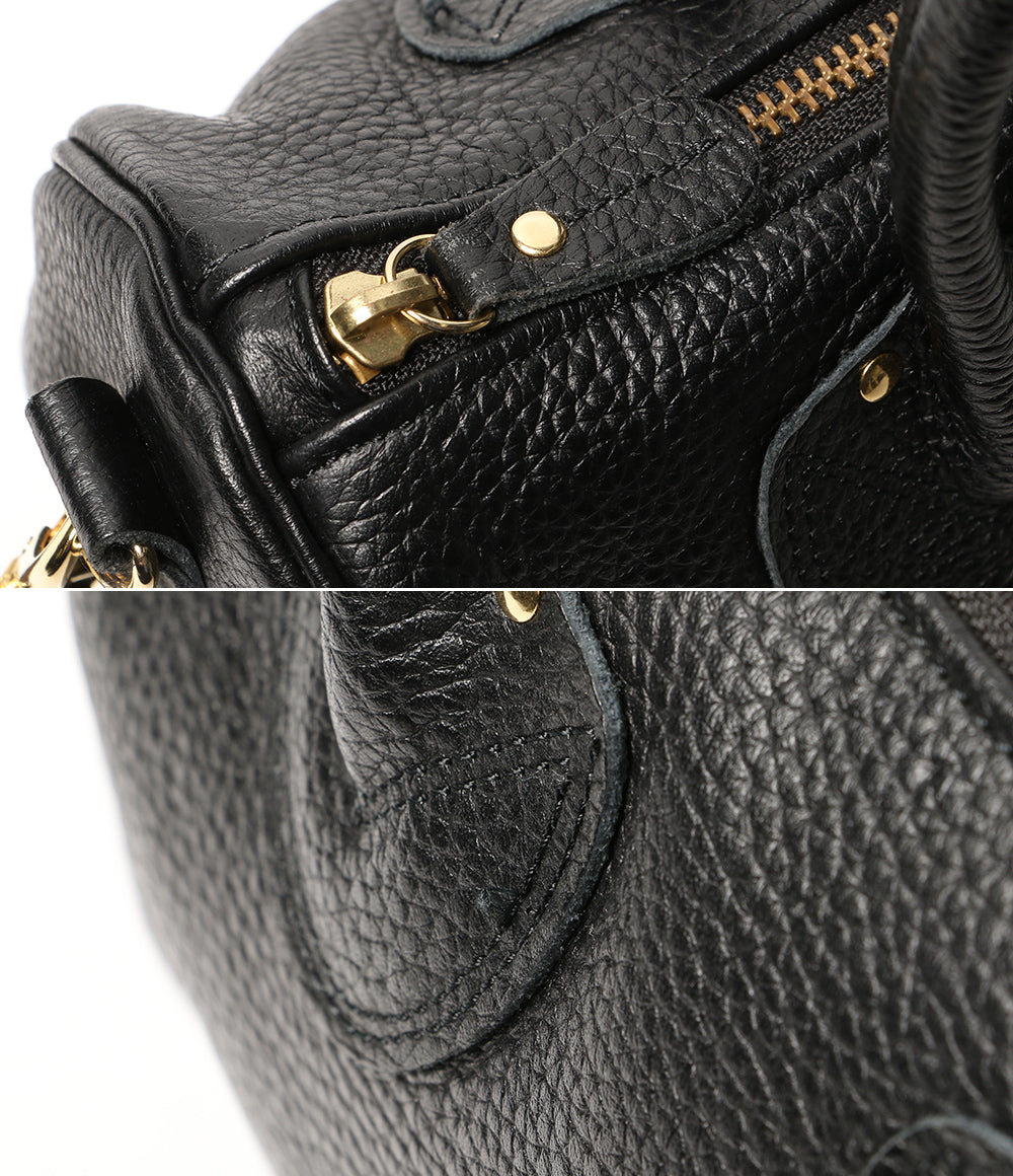 YOUNG & OLSEN ミニボストンバッグ ショルダー付き ブラック レディース ヤングアンドオルセン