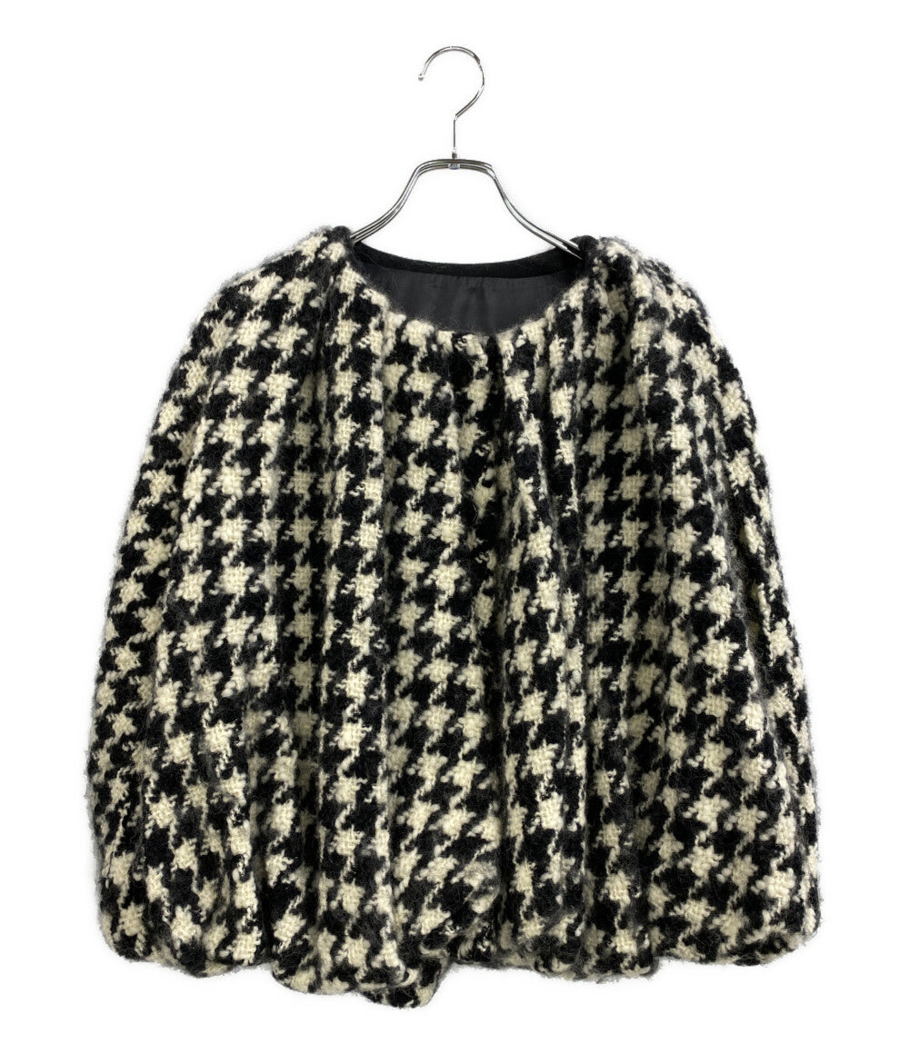 美品 cygne シーニュ ポンチョ ケープコート 千鳥 CY2422-07-115 レディース SIZE F