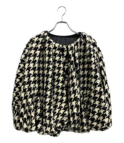美品 cygne シーニュ ポンチョ ケープコート 千鳥 CY2422-07-115 レディース SIZE F